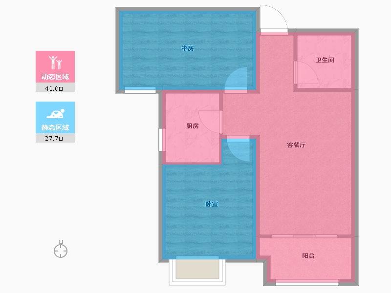 山东省-烟台市-通用一城山河-61.40-户型库-动静分区