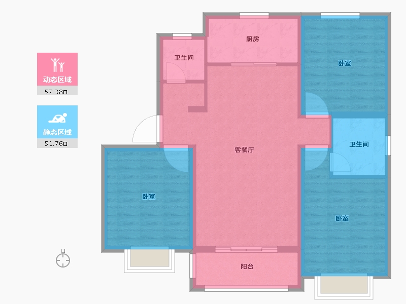 山东省-德州市-德兴·公园里-98.43-户型库-动静分区