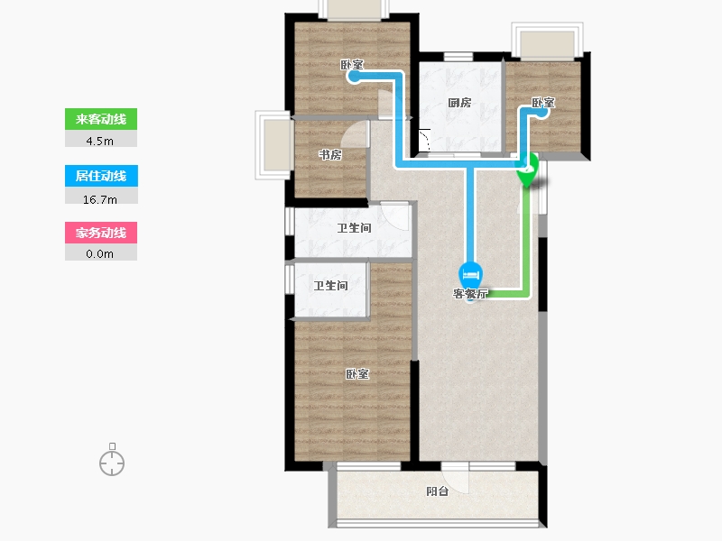 湖北省-武汉市-中建福地星城福邸-87.81-户型库-动静线