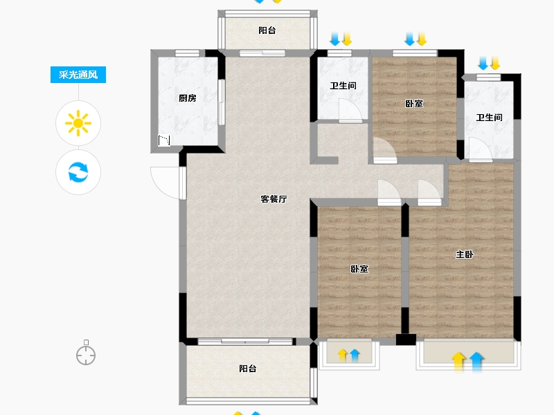 河南省-南阳市-南召建业城-108.82-户型库-采光通风