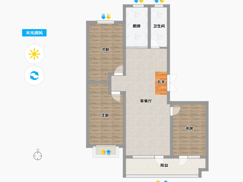 山东省-淄博市-翡翠怡景-100.00-户型库-采光通风