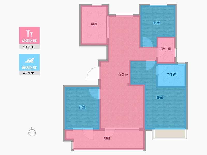 山东省-德州市-石榴春江明月-94.00-户型库-动静分区