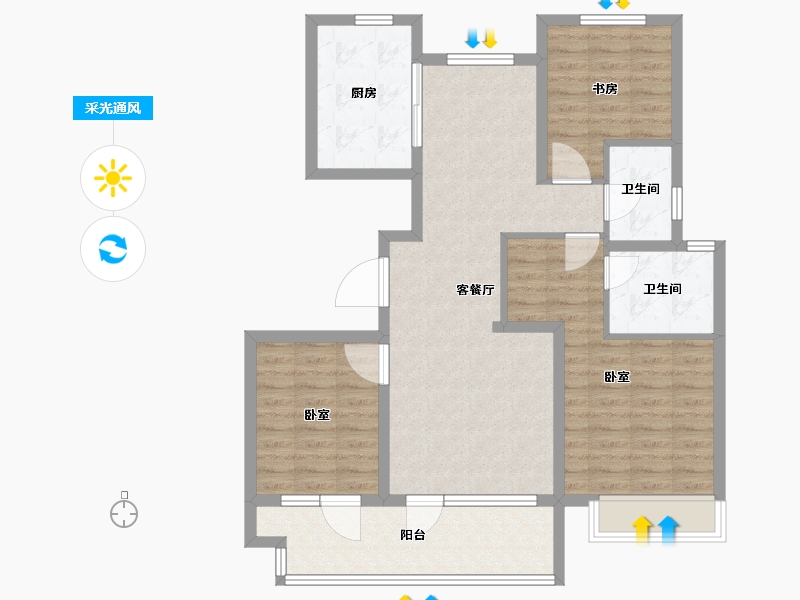 山东省-德州市-石榴春江明月-94.00-户型库-采光通风