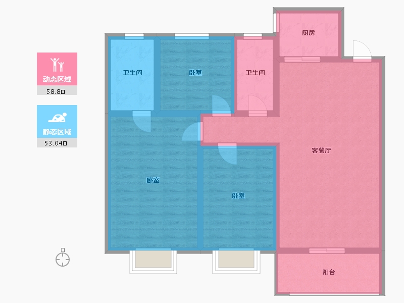 河南省-信阳市-固始毓秀华廷-100.01-户型库-动静分区