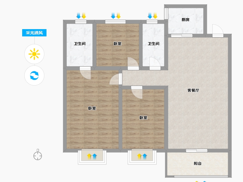 河南省-信阳市-固始毓秀华廷-100.01-户型库-采光通风