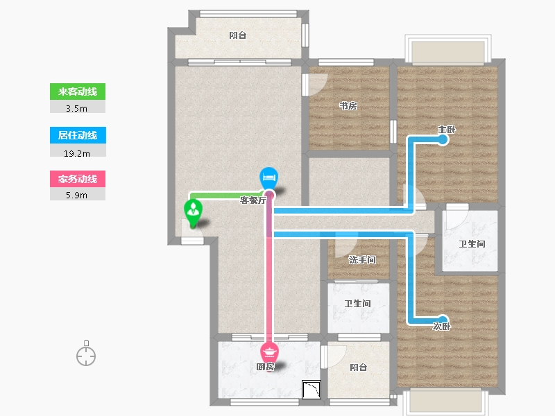 湖南省-株洲市-浅塘小区-115.80-户型库-动静线