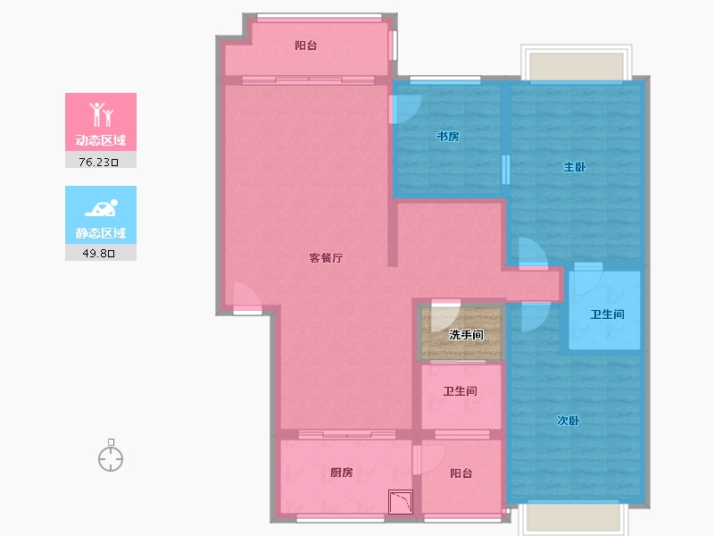 湖南省-株洲市-浅塘小区-115.80-户型库-动静分区