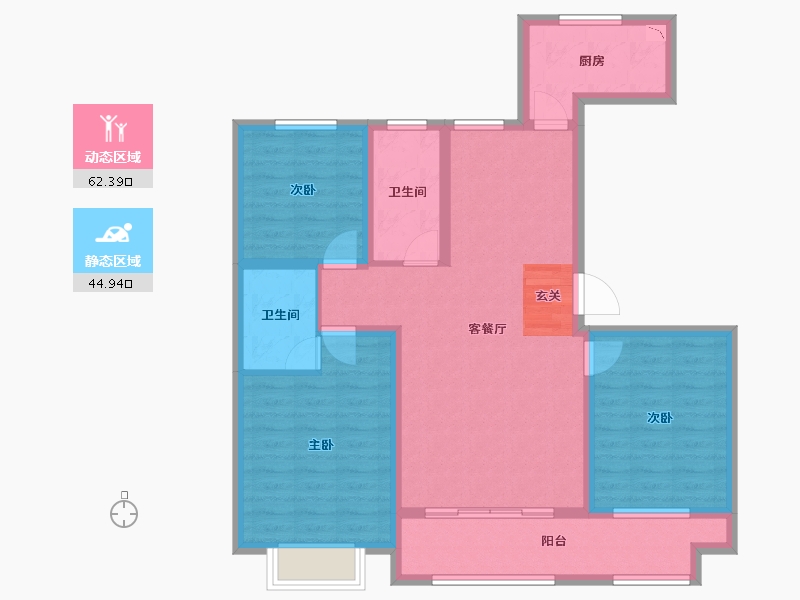 山东省-淄博市-源泰景城锦园-95.29-户型库-动静分区