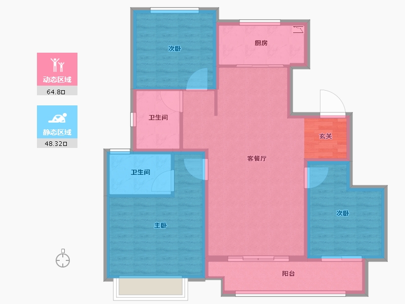 山东省-淄博市-新城悦隽江山-102.01-户型库-动静分区