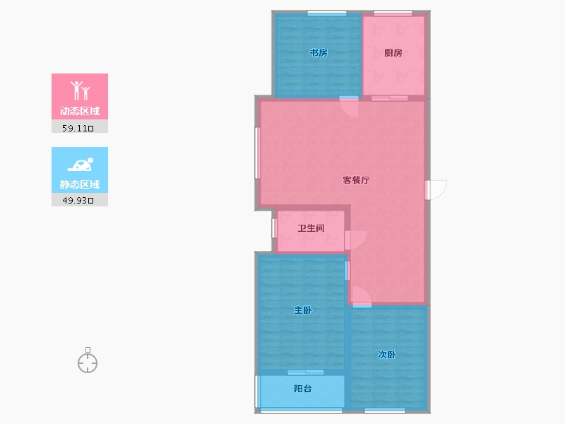 山东省-潍坊市-银泉广场-98.39-户型库-动静分区