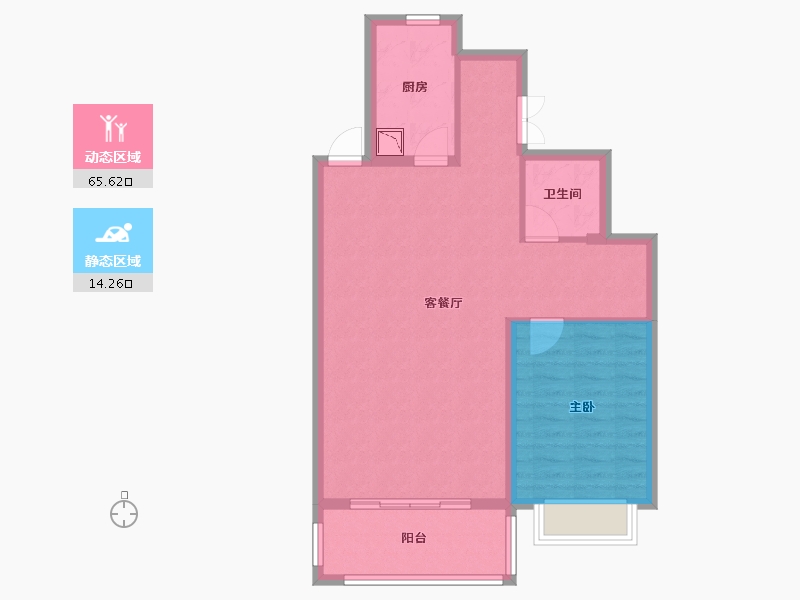 湖南省-株洲市-株洲金茂悦-72.38-户型库-动静分区