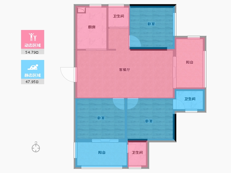 湖北省-十堰市-震洋贵府-92.87-户型库-动静分区