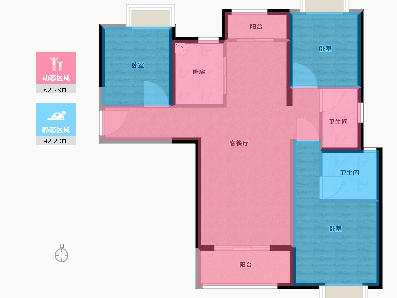 湖北省-武汉市-福星惠誉福星华府峯境-94.01-户型库-动静分区