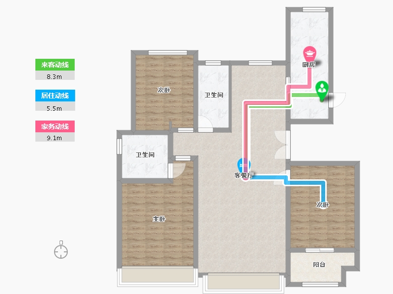 山东省-潍坊市-东金1号蓝郡-119.19-户型库-动静线