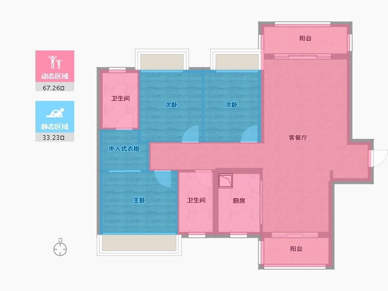 湖南省-株洲市-株洲美的檀府-90.01-户型库-动静分区