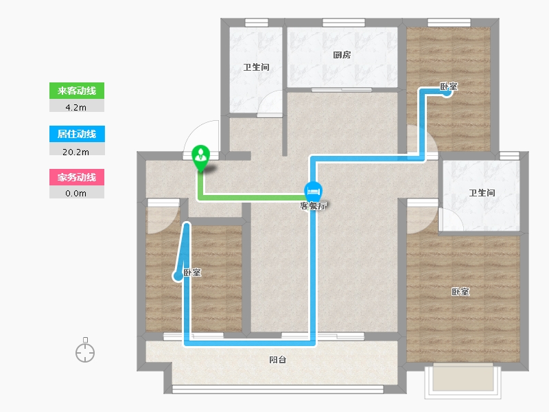 山东省-德州市-德兴·公园里-96.90-户型库-动静线