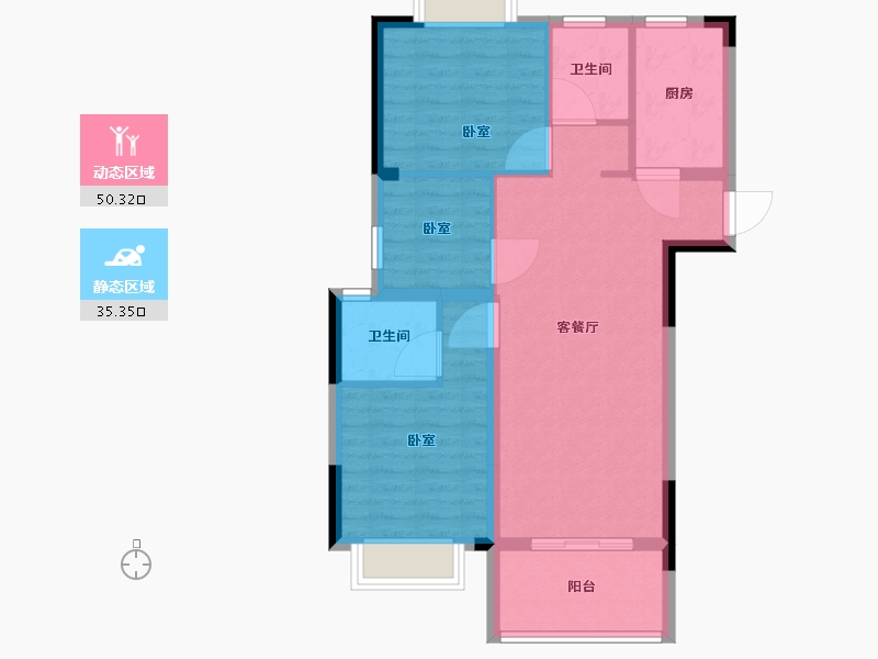 湖北省-武汉市-洺悦华府-77.01-户型库-动静分区