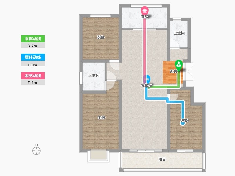 山东省-潍坊市-恒信·理想小镇-105.60-户型库-动静线