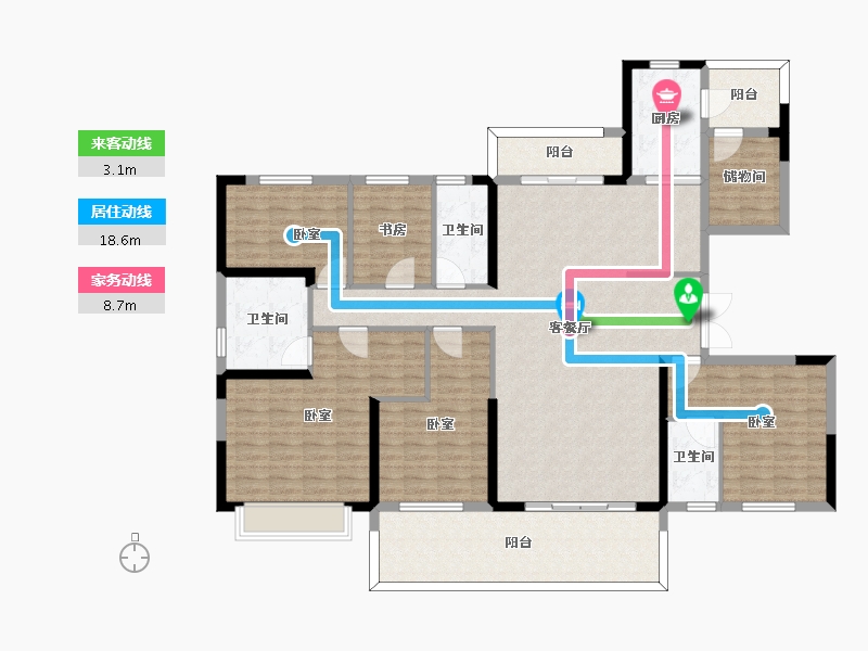 河南省-驻马店市-碧桂园蔡州府-172.00-户型库-动静线