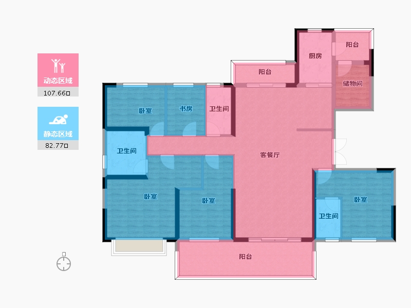 河南省-驻马店市-碧桂园蔡州府-172.00-户型库-动静分区