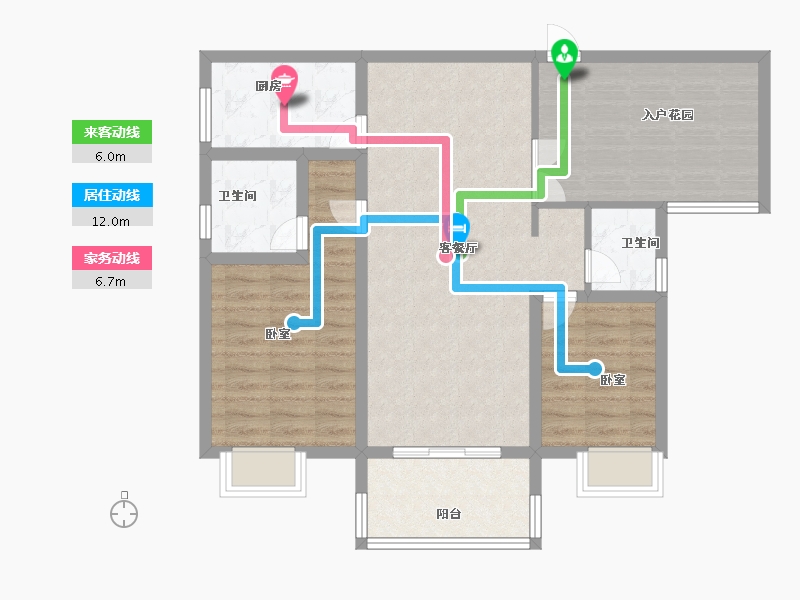 江西省-上饶市-安厦·带湖雅苑-87.90-户型库-动静线