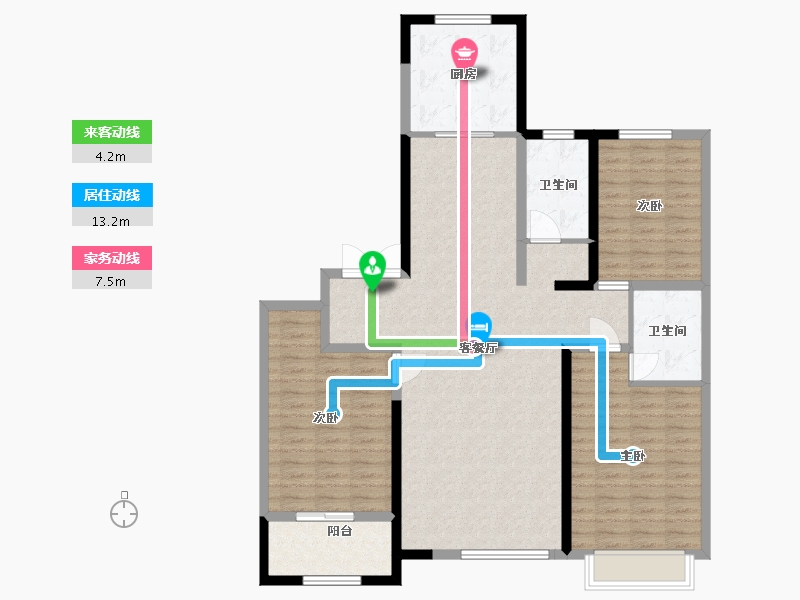 山东省-潍坊市-东金1号蓝郡-120.80-户型库-动静线