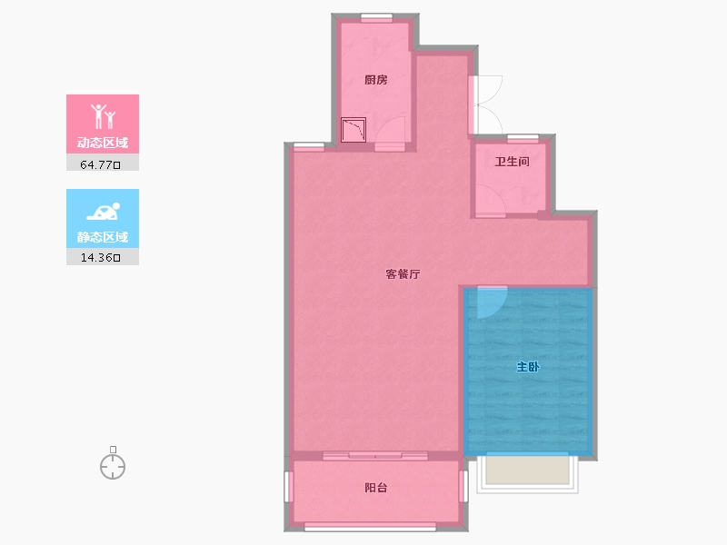 湖南省-株洲市-株洲金茂悦-71.56-户型库-动静分区