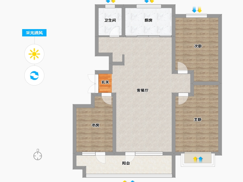 山东省-淄博市-翡翠怡景-100.00-户型库-采光通风