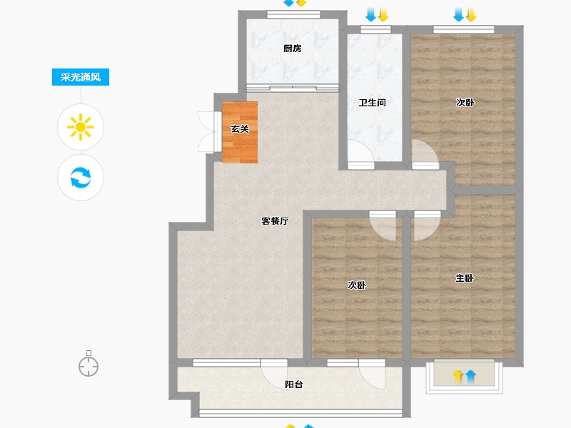 山东省-淄博市-翡翠怡景-99.00-户型库-采光通风