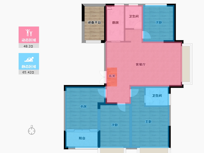 山东省-淄博市-新润公园府-108.00-户型库-动静分区