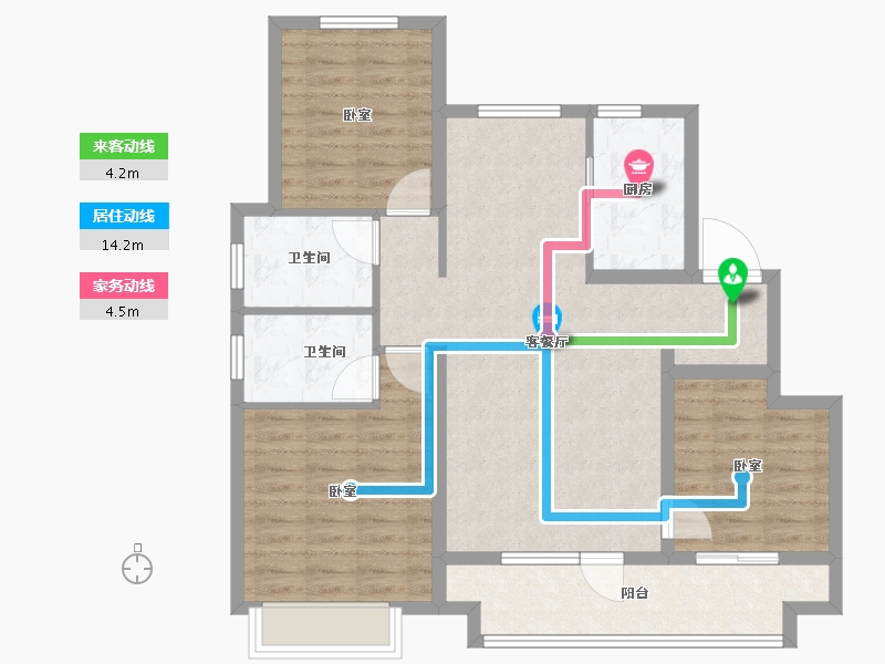 山东省-烟台市-中梁拾光里-94.00-户型库-动静线