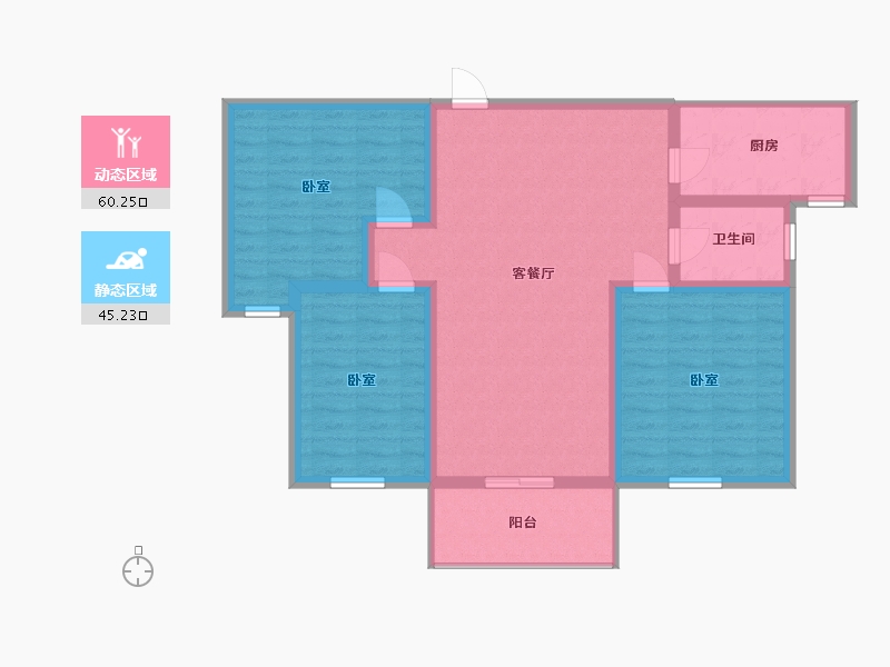 河南省-信阳市-固始毓秀华廷-94.77-户型库-动静分区