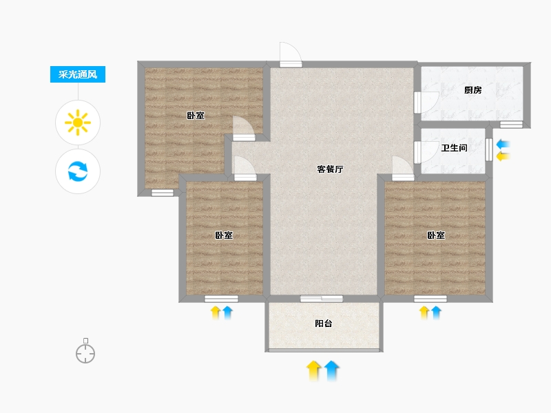 河南省-信阳市-固始毓秀华廷-94.77-户型库-采光通风