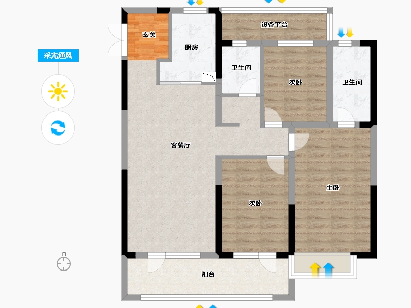 山东省-淄博市-天泰嘉亿城-97.99-户型库-采光通风