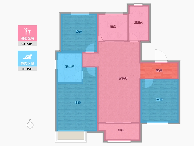 山东省-淄博市-淄博融创滨江壹号-92.00-户型库-动静分区