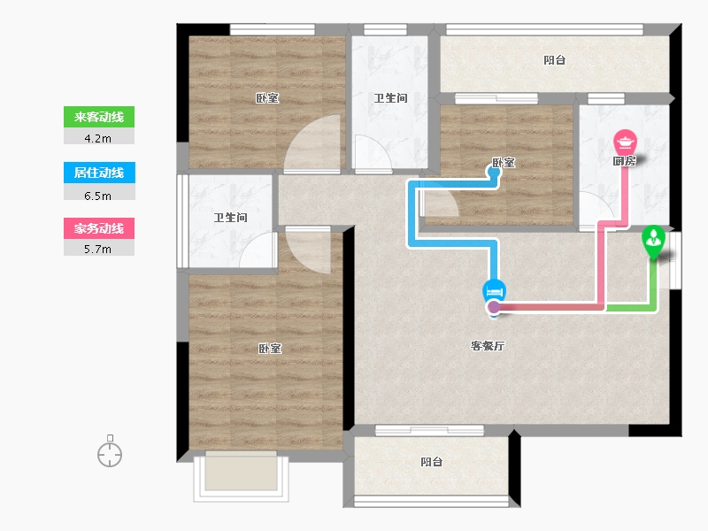 湖南省-长沙市-中欣楚天雅郡-85.70-户型库-动静线