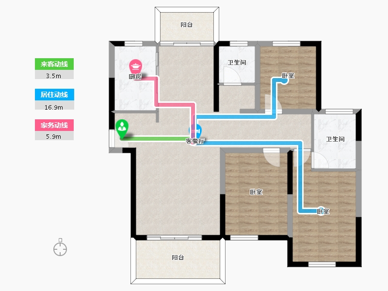 河南省-许昌市-禹州瑞贝卡和天下-109.79-户型库-动静线