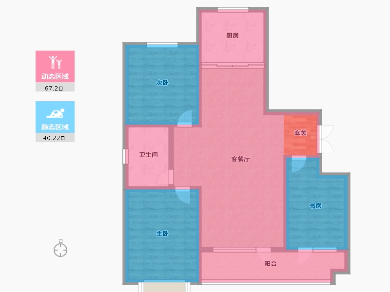 山东省-淄博市-翡翠怡景-96.00-户型库-动静分区