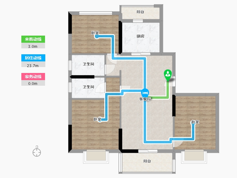 河南省-信阳市-碧桂园领墅-96.52-户型库-动静线