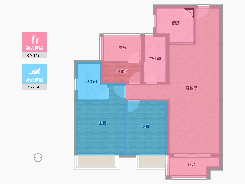 湖南省-株洲市-株洲美的檀府-79.15-户型库-动静分区