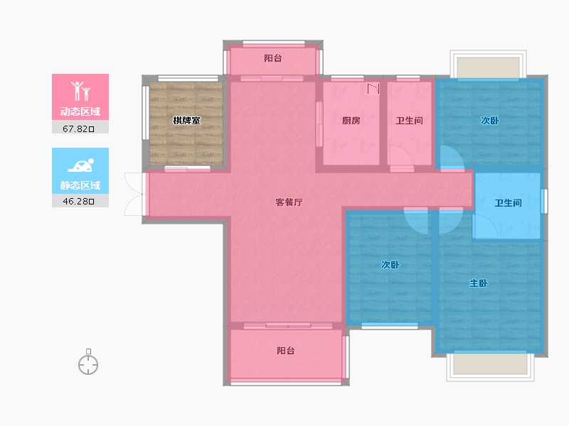 湖南省-株洲市-聚龙九号-109.34-户型库-动静分区