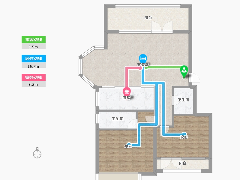 山东省-威海市-蓝湾公馆-80.45-户型库-动静线