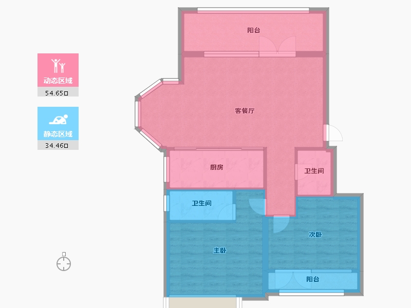 山东省-威海市-蓝湾公馆-80.45-户型库-动静分区