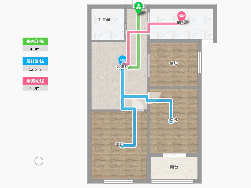 山东省-潍坊市-银泉广场-67.20-户型库-动静线