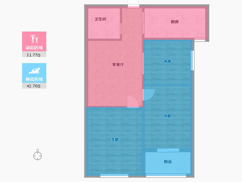 山东省-潍坊市-银泉广场-67.20-户型库-动静分区