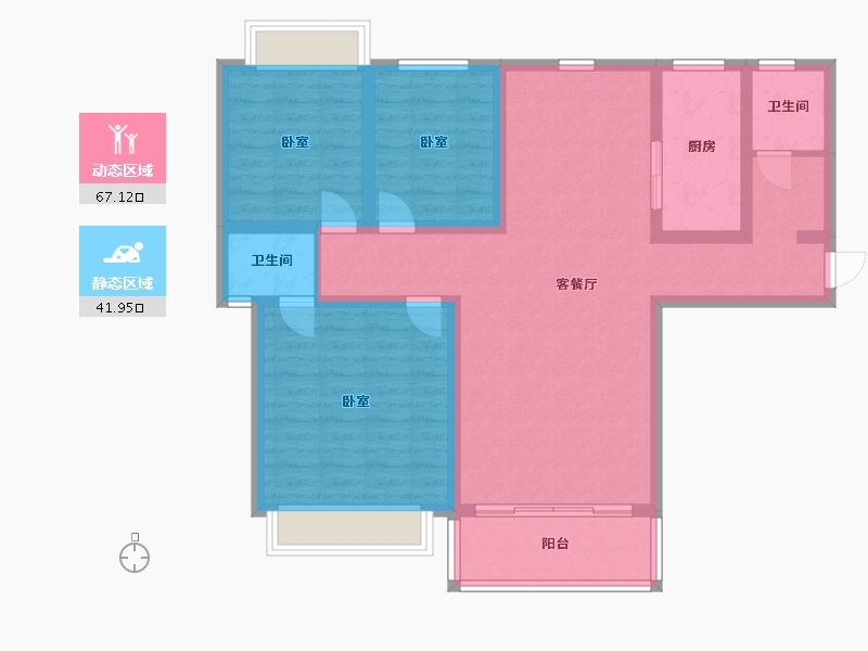 河南省-南阳市-幸福家园-97.00-户型库-动静分区