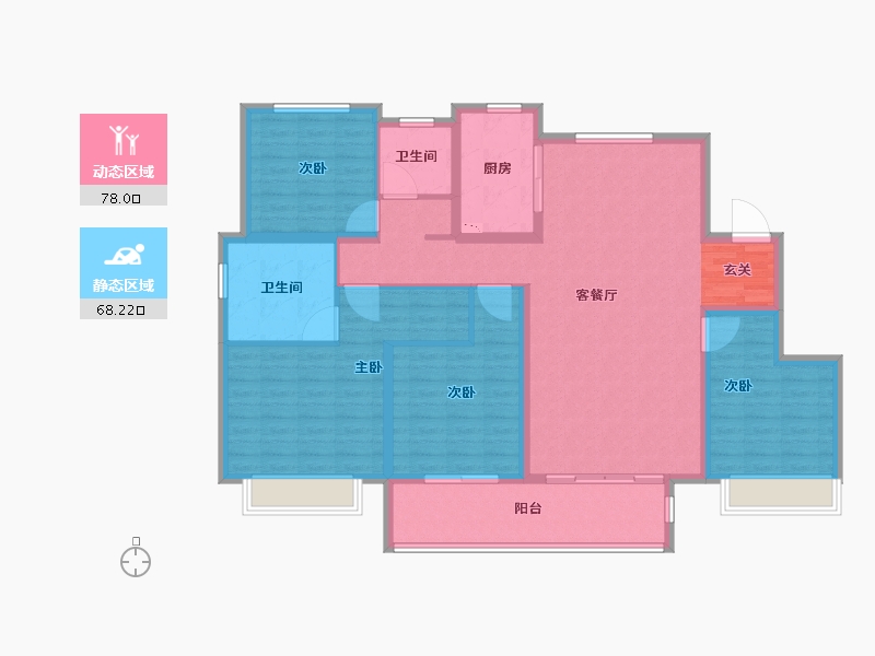 山东省-淄博市-新城悦隽江山-132.01-户型库-动静分区