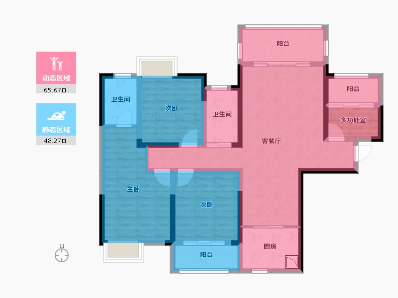 湖南省-株洲市-华晨翡翠湾-100.28-户型库-动静分区