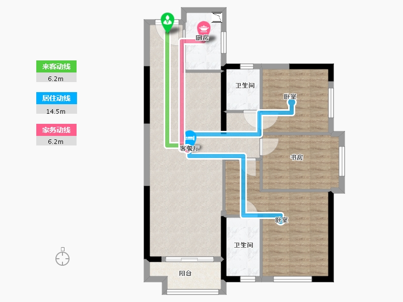 湖北省-武汉市-武汉锦绣香江-86.47-户型库-动静线