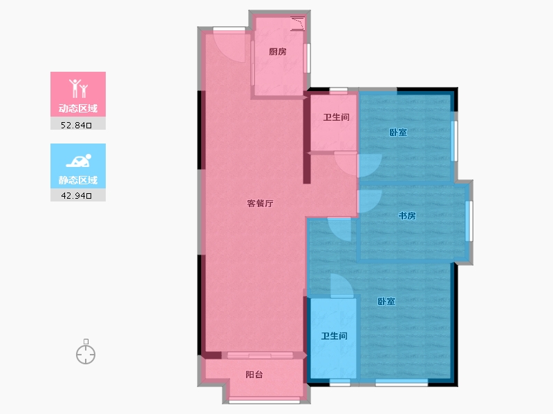 湖北省-武汉市-武汉锦绣香江-86.47-户型库-动静分区